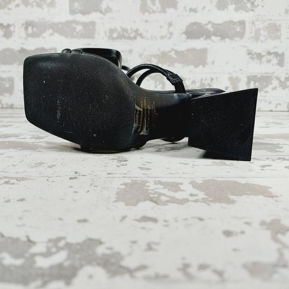 New Abound Austyn Black Block Heel Square Toe Strappy Sandals X384 - Picture 8 of 13